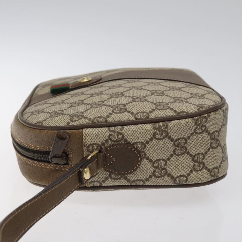 GUCCI GG Supreme Web Sherry Line Clutch Bag PVC Beige Gold 89 01 034 Auth 119132 - Picture 4 of 16